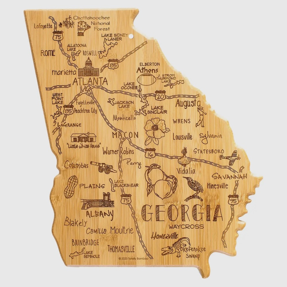 NWT: Totally Bamboo Destination Georgia cutting board
